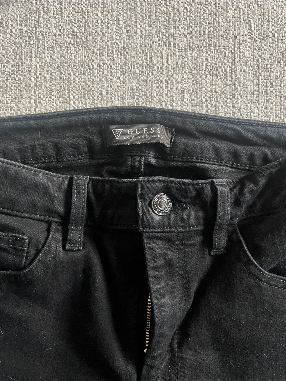 Guess Black Denim Jeans with Logo Tab